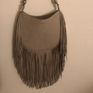 Tory Burch Suede Fringe Hobo Bag